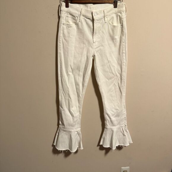 MOTHER Cha Cha Fray Jeans in Glass Slipper White- Size 26 - Picture 4 of 10